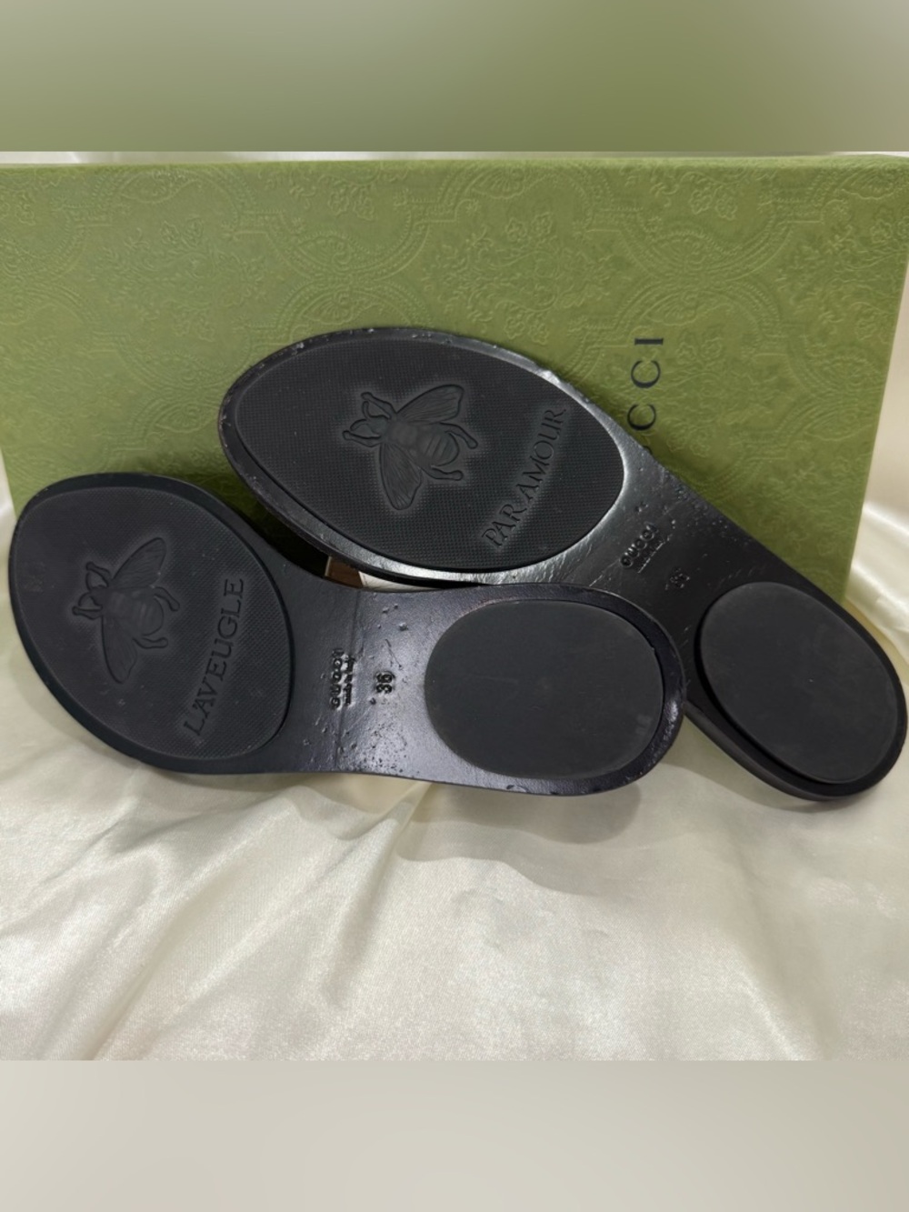 Gucci Lifford Marmont Sandal Flip Flop Size 36/6 White Double G Chic Vacation - Picture 10 of 16